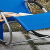 SoBuy OGS28-KBx2 Lot de 2 Chaise Longue Transat de Jardin Bascule avec Appui-tête Réglable et Pochette latérale