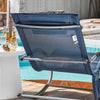 SoBuy OGS28-NBx2 Lot de 2 Chaise Longue Transat de Jardin Bascule avec Appui-tête Réglable et Pochette latérale