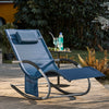 SoBuy OGS28-NBx2 Lot de 2 Chaise Longue Transat de Jardin Bascule avec Appui-tête Réglable et Pochette latérale