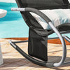 SoBuy OGS28-SCH Chaise Longue de Jardin à Bascule Pliable – Bain de Soleil Confortable 150 kg, Noir