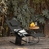 SoBuy OGS28-SCH Chaise Longue de Jardin à Bascule Pliable – Bain de Soleil Confortable 150 kg, Noir