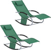 SoBuy OGS28-WDx2 Lot de 2 Chaise Longue Transat de Jardin Bascule avec Appui-tête Réglable et Pochette latérale