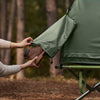 SoBuy OGS32-II-GR Tente de Camping 3 en 1 avec Lit de Camp et Moustiquaire – 1 Personne, L193×P160×H86 cm, Charge 114 kg, Gris
