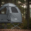 SoBuy OGS32-II-HG Tente de Camping 3 en 1 avec Lit de Camp et Moustiquaire – 1 Personne, L193×P160×H86 cm, Charge 114 kg, Kaki
