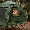 SoBuy OGS32-II-L-GR Tente de Camping 3 en 1 avec Lit de Camp et Moustiquaire – 2 Personnes, L193×P188×H145 cm, Charge 180 kg, Gris