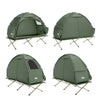 SoBuy OGS32-II-GR Tente de Camping 3 en 1 avec Lit de Camp et Moustiquaire – 1 Personne, L193×P160×H86 cm, Charge 114 kg, Gris