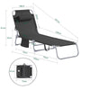 SoBuy OGS35-SCH Transat de Jardin Pliable avec Oreiller et Poche Latérale, Chaise Longue Relax, Confortable, Design Fonctionnel – L155×P56×H81 cm, Noir