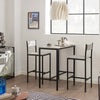 SoBuy OGT03-HG Ensemble Table Haute + 2 Tabourets – Table 87 cm, Tabourets Rangeables, Style Industriel Bois et Métal Noir