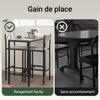 SoBuy OGT03-HG Ensemble Table Haute + 2 Tabourets – Table 87 cm, Tabourets Rangeables, Style Industriel Bois et Métal Noir