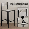 SoBuy OGT03-HG Ensemble Table Haute + 2 Tabourets – Table 87 cm, Tabourets Rangeables, Style Industriel Bois et Métal Noir