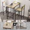 SoBuy OGT03-N Ensemble Table Haute avec 1 Table et 2 Tabourets, Format Gain de Place, Format Compact, Style Industriel, Usage Quotidien – Bois + Métal, Naturel