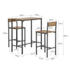 SoBuy OGT03-XL Table Haute avec 2 Tabourets de Bar – 100 cm, Tabourets Rangeables, Style Industriel