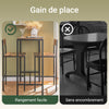 SoBuy OGT03-XL Table Haute avec 2 Tabourets de Bar – 100 cm, Tabourets Rangeables, Style Industriel