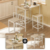 SoBuy OGT11-WN Table Haute avec 4 Tabourets – Mange-Debout Industriel 100×60 cm, Blanc/Naturel