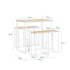 SoBuy OGT15-WN Ensemble Table Haute avec 1 Table et 4 Tabourets, Format Gain de Place, Format Compact, Design Fonctionnel – L100×P60×H96 cm, Blanc et Naturel