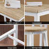 SoBuy OGT22-WN Ensemble Table de Bar + 4 Tabourets – Table Haute 120 cm, Repose-Pieds, Tabourets Rangeables, Blanc