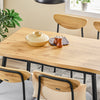 SoBuy OGT52-N Ensemble Table à Manger 5 Pièces avec 4 Chaises Rembourrées et Cadre Acier – Table L110×P70×H76 cm, Charge 150 kg/Chaise, Naturel