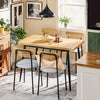 SoBuy OGT52-N Ensemble Table à Manger 5 Pièces avec 4 Chaises Rembourrées et Cadre Acier – Table L110×P70×H76 cm, Charge 150 kg/Chaise, Naturel