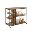 SoBuy SVW18-II-F Desserte de Cuisine à Roulettes, 3 Étagères Réglables, Barrières Anti-chute et Cadre Métallique – Style Indu