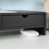 SoBuy BBF02-SCH Support Écran PC Rehausseur Ecran PC Bureau avec 2 Tiroirs et Rangement Support Moniteur Universel pour Ordinateur Portable ou Écran Noir 47x18x11cm