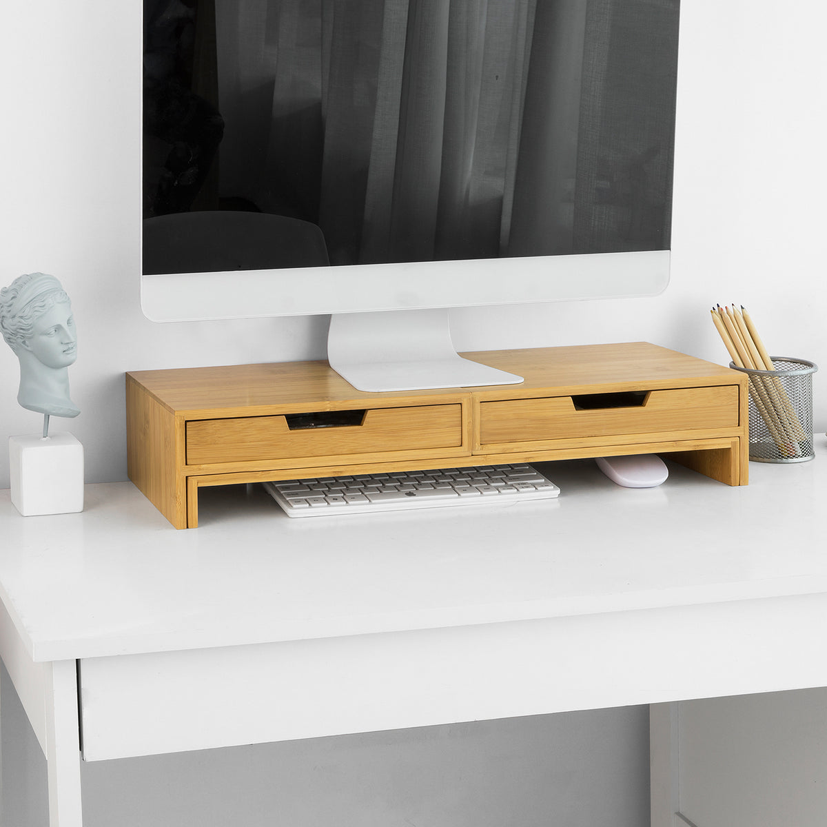 SoBuy BBF04-N Support de Moniteur Écran Ergonomique Support pour Écran d'ordinateur