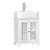 SoBuy BZR35-W Meuble sous Lavabo Salle de Bain Meuble Lavabo avec 2 Portes et Étagère Petit Meuble Salle de Bain avec Panneau