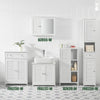 sobuyes.shopG236-W Colonne de Salle de Bain – 32 cm, 2 Portes Persiennes, Tiroir et Niche, Blanc