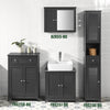 sobuyes.shopG236-DG Colonne Salle de Bain avec 2 Portes, 1 Tiroir et Niche Ouverte, pour Salle de Bain et WC, Rangement Optimisé – L32×P30×H170 cm, Gris Foncé