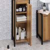 SoBuy BZR62-PF Colonne Salle de Bain avec 3 Compartiments Ouverts et 1 Porte, Gain de Place, Style Industriel, pour Salle de Bain et WC – L30×P28×H168 cm