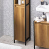 SoBuy BZR62-PF Colonne Salle de Bain avec 3 Compartiments Ouverts et 1 Porte, Gain de Place, Style Industriel, pour Salle de Bain et WC – L30×P28×H168 cm