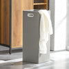 SoBuy BZR65-PF Meuble Salle de Bain avec Panier à Linge Amovible et 3 Étagères Ouvertes – L60×P30×H90 cm, Charge 40 kg, Bois-Métal Beige