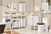SoBuy BZR67-W Meuble Bas Armoire Toilette avec 1 Panier bac à Linge basculant Meuble de Rangement Corbeille à Linge Coffre à Linge