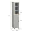 SoBuy BZR68-HG Colonne Salle de Bain Rangement Fonctionnel et Compact, pour Salle de Bain et WC, Rangement Optimisé, Design Fonctionnel – L39×P30×H169 cm, Gris