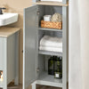 SoBuy BZR68-HG Colonne Salle de Bain Rangement Fonctionnel et Compact, pour Salle de Bain et WC, Rangement Optimisé, Design Fonctionnel – L39×P30×H169 cm, Gris