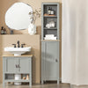 SoBuy BZR68-HG Colonne Salle de Bain Rangement Fonctionnel et Compact, pour Salle de Bain et WC, Rangement Optimisé, Design Fonctionnel – L39×P30×H169 cm, Gris