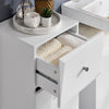 SoBuy BZR93-W Meuble Salle de Bain avec Panier à Linge, 1 Tiroir et 1 Panier Amovible, pour Salle de Bain et WC, Rangement Optimisé – L34×P30×H90 cm, Blanc