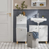 SoBuy BZR93-W Meuble Salle de Bain avec Panier à Linge, 1 Tiroir et 1 Panier Amovible, pour Salle de Bain et WC, Rangement Optimisé – L34×P30×H90 cm, Blanc