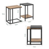 SoBuy FBT99-F Tables Basses Gigognes, Lot de 2, Tables d'Appoint Empilables, Bouts de Canapé, Tables de Salon en Bois et Verre Trempé avec Cadre en Métal Robuste