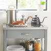 SoBuy FKW22-HG Desserte Cuisine avec Roulettes, Format Compact, Usage Polyvalent, Mobile, pour Cuisine et Salle à Manger, Usage Quotidien – L60×P44×H92 cm, Gris