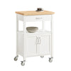 SoBuy FKW22-WN Desserte de Cuisine à Roulettes – Plan de Travail INOX, 1 Tiroir, 2 Portes, 60×45×92 cm, Blanc
