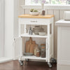 SoBuy FKW22-WN Desserte de Cuisine à Roulettes – Plan de Travail INOX, 1 Tiroir, 2 Portes, 60×45×92 cm, Blanc