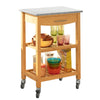 SoBuy FKW28-HG Chariot de Cuisine de Service Roulant, Etagère de la Cuisine, Plateau en Marbre