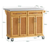 SoBuy FKW69-N Desserte de Cuisine à Roulettes, Plan de Travail INOX Extensible 46→71cm, 2 Tiroirs, Étagères Réglables, Charge 100 kg – 115x46x92 cm