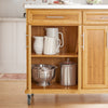 SoBuy FKW69-N Desserte de Cuisine à Roulettes, Plan de Travail INOX Extensible 46→71cm, 2 Tiroirs, Étagères Réglables, Charge 100 kg – 115x46x92 cm