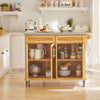 SoBuy FKW69-N Desserte de Cuisine à Roulettes, Plan de Travail INOX Extensible 46→71cm, 2 Tiroirs, Étagères Réglables, Charge 100 kg – 115x46x92 cm