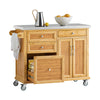 SoBuy FKW70-N Îlot Central de Cuisine sur Roulettes, Plan de Travail INOX, 4 Tiroirs, Chariot Mobile avec Rangement – 115x46x