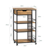 SoBuy FKW99-N Desserte de Cuisine Roulante Chariot de Service Meuble de Rangement à roulettes Multifonctionnel avec 1Tiroir, 3 Etagères et Etagères latérales, 50x37x87 cm