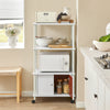 sobuyes.shopG12-W Meuble rangement cuisine roulant en bois, Chariot de cuisine de service