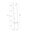 sobuyes.shopG15-W Bibliothèque Étagère Murale Style échelle, Étagère échelle 4 Niveaux- Blanc 33 x 180 cm