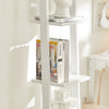 sobuyes.shopG15-W Bibliothèque Étagère Murale Style échelle, Étagère échelle 4 Niveaux- Blanc 33 x 180 cm